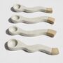 Handmade Oatmeal Wavy Pottery Serving Spoon, thumbnail 6 of 7