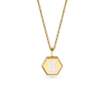 Zodiac Gold Glowing Pendant Necklace With Uv Keyring Torch, 7 of 12