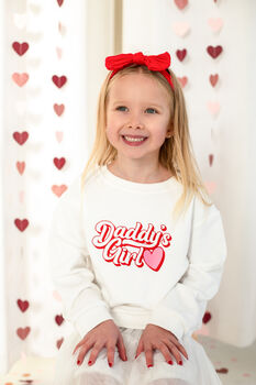 Valentines 'Mummy's Boy'/ 'Daddy's Girl Retro Embroidered Sweatshirt Jumpers, 4 of 7