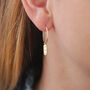 Gold Vermeil Cz Starburst Bar Hoop Earrings, thumbnail 5 of 8