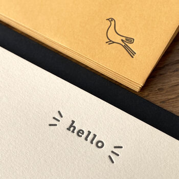 'Hello' Letterpress Notepaper Writing Set, 4 of 4