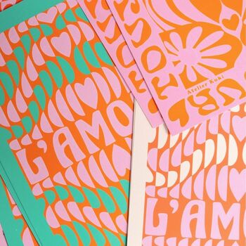 L'amour Love 60s Style Retro A4 Artwork Print Poster, 3 of 3