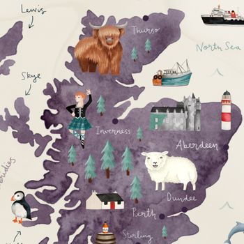 Scotland Illustrated Map Fine Art Giclee Print, 3 of 5