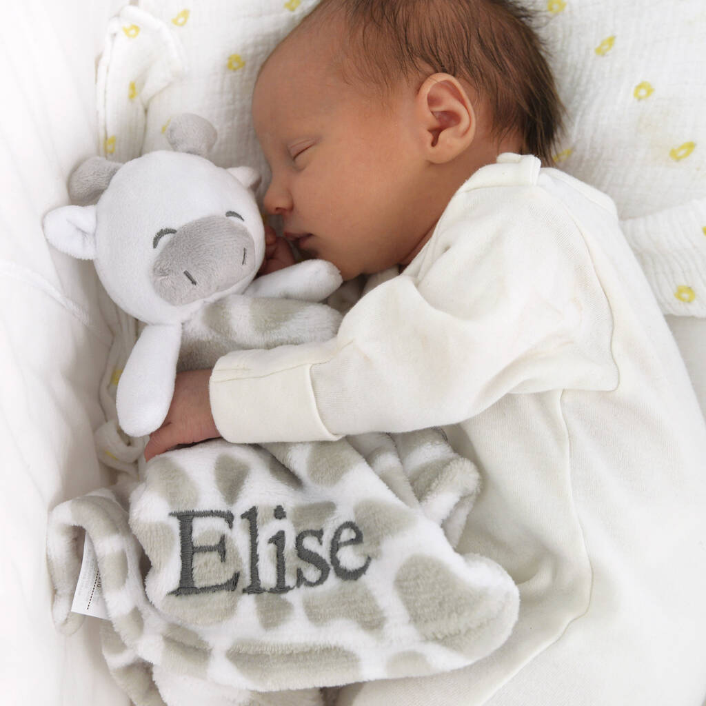 Personalised Giraffe Baby Comforter, 1 of 9