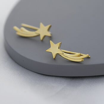 Shooting Star Crawler Earrings In Sterling Silver, 5 of 11