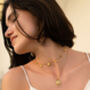 Gold Plated Engraved Coin Necklace With Pearls, thumbnail 4 of 5