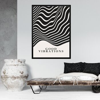Bauhaus Good Vibrations Black White Art Print, 2 of 7