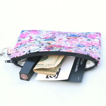Tiny Blooms Silk Zipped Pouch, 3 of 4