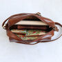 Leather Crossbody Bag With Pocket, Tan, thumbnail 3 of 6