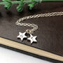 Sterling Silver Zodiac Sign Initial Star Birthday Necklace, thumbnail 2 of 8