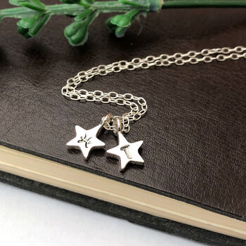 Sterling Silver Zodiac Sign Initial Star Birthday Necklace, 2 of 8