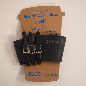 Up Cycled / Recycled Bike Cup Holder Made From Bicycle Inner Tubes And Recycled Leather, 4 of 5