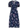 Dolores Dress In Navy Floral Dancer Vintage Style, thumbnail 1 of 3