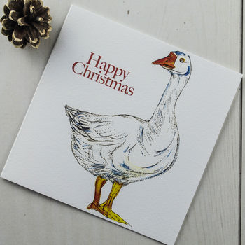 Goose And Turkey Christmas Card Set, 3 of 3