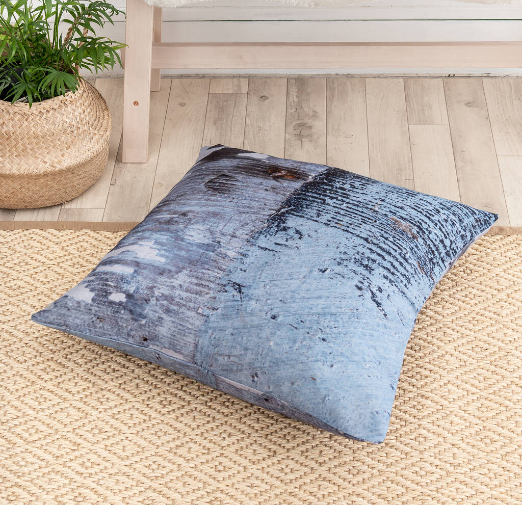Blue Textured, Large Cushion Cover 'Breeze' Cu010 By Ruth Holly