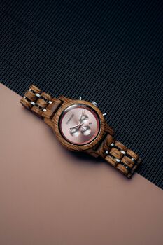 Harbor Island Personalised Wooden Watch With Stainless Steel For Women, 7 of 12