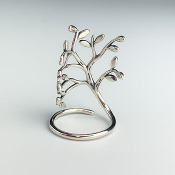 Sterling Silver Fantasy Tree Adjustable Ring, 3 of 5