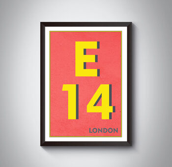 E14 East Ham Typography Postcode Print, 4 of 10