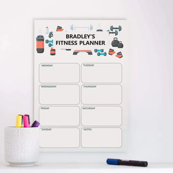 Personalised Acrylic Weekly Fitness Planner – Pink Or Blue, 2 of 2