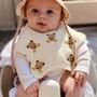 Baby Bib With Embroidered Teddy Bears, thumbnail 1 of 5