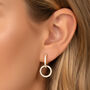 Double Hoop Pavé Earrings With Round Removable Charms In Gold, thumbnail 1 of 4