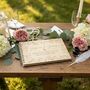 Botanical Wooden Engraved Wedding Guest Book, thumbnail 1 of 5
