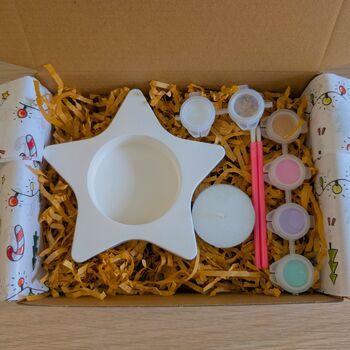 Paint Your Own Star Tea Light Holder Kit, 2 of 4