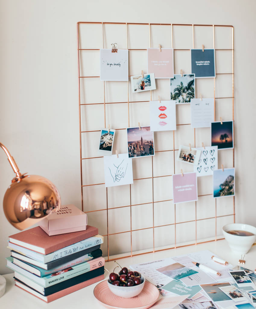 rose gold wall grid/ inspiration board/ wall decor by the inspired ...