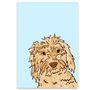 Cockerpoo Golden And Blue Dog Print Artwork, thumbnail 2 of 2