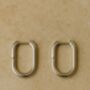 Women's Sterling Silver Oval Hoop Earrings, thumbnail 1 of 7