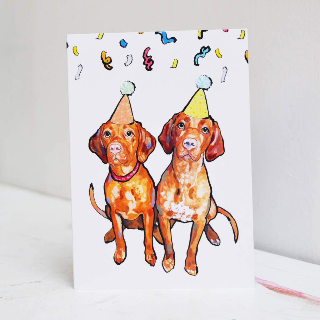 Vizsla Birthday Card By Pet Portrait Illustration | notonthehighstreet.com