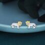 Tiny Lion Stud Earrings In Sterling Silver, thumbnail 5 of 11