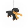 Handmade Felt Douglas The Dachshund Hanging Decoration, thumbnail 4 of 4