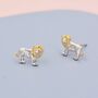 Tiny Lion Stud Earrings In Sterling Silver, thumbnail 6 of 11