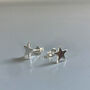 Sterling Silver Star Stud Earrings, thumbnail 4 of 5