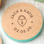 Personalised Wood Lock And Key Coaster Set For Couples, thumbnail 3 of 6