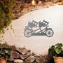 Metal Cat Duo On Bicycle Wall Art For Garden Decor, thumbnail 7 of 10