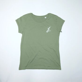 Women's Wave Wranglers Organic T Shirt Soft Green, 2 of 9