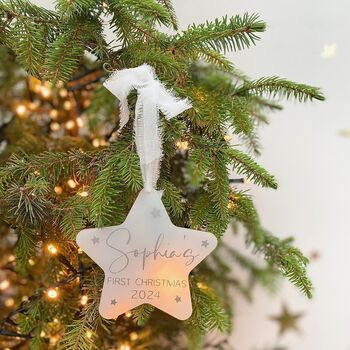 Personalised 'Baby's First Christmas' Tree Decoration, 2 of 7