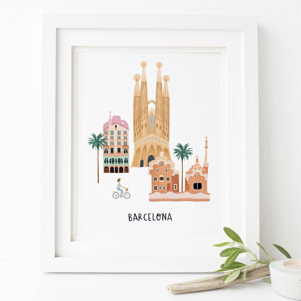 Personalised Barcelona City Print By Kimberley Rose Studio ...