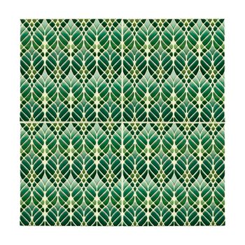 Art Nouveau Green Ceramic Handprinted Tile, 9 of 11