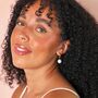Gold Stainless Steel Large Pearl Drop Huggie Hoop Earrings, thumbnail 3 of 4