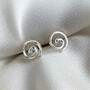 Sterling Silver Simple Spiral Stud Earrings, thumbnail 2 of 4
