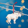 Mountain Goat Christmas Tree Decoration, thumbnail 1 of 4