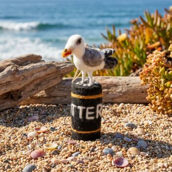 Handmade Felt Hangry Seagull Hanging Decoration, 2 of 2
