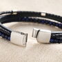 Men's Personalised Blue Stainless Steel Lapis Lazuli Leather Bracelet, thumbnail 5 of 8