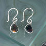 Silver Black Opal October Birthstone Drop Earrings, thumbnail 5 of 10