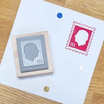 Kings's Coronation 'Faux' Postage Stamp Rubber Stamp, 2 of 4
