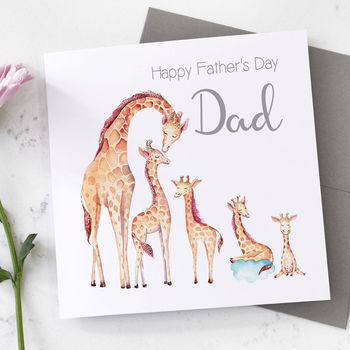 Personalised Giraffe Father's Day Card, 4 of 7