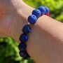 Lapis Lazuli And Lava Bead Gemstone Beaded Bracelet, thumbnail 3 of 7